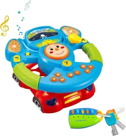 Steering Wheel Copilot Toy for Kids Simulated Driving Controller Portable