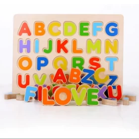 Educational Learning Wooden Board For Children English Alphabet