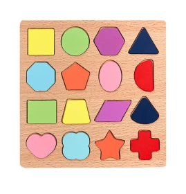 Wooden Puzzle Shapes Matching Board Early Learning