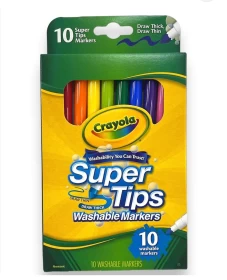Crayola Washable Super Tips Markers, Washable 10﻿ Pieces