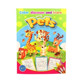 A Book For Teaching The Names Of Pets And Coloring
