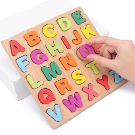 Wooden Puzzle Alphabet Matching Board Early Learning