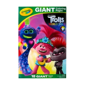 Trolls World 18 Giant Coloring Pages, Pink Combo